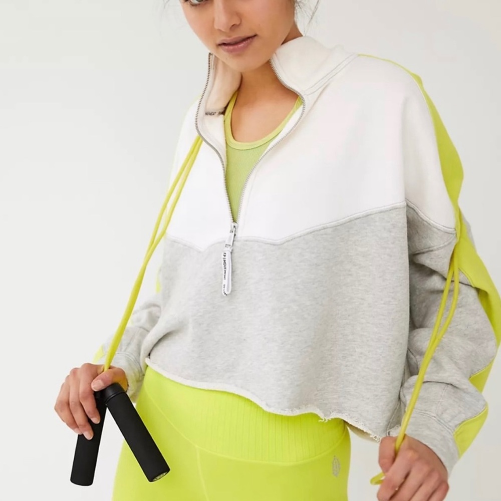 Free People Split Second Half Zipped Pullover - Picture 2 of 8